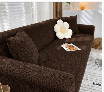 Royal Wave Sofa Cover - Dark Brown