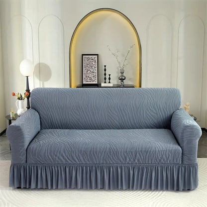 Velvet Stuff Zebra Style Sofa Cover - Gray