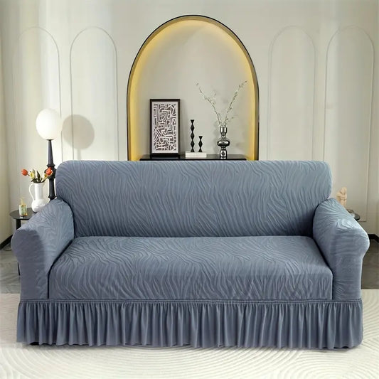 Velvet Stuff Zebra Style Sofa Cover - Gray
