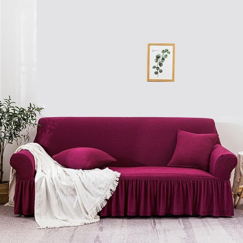 Turkish Style Sofa Cover Maroon MESH