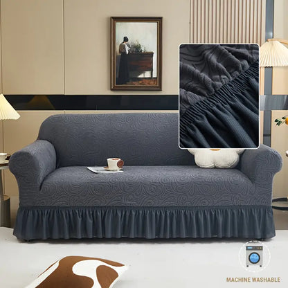 Premium Velvet Zebra Style Premium Sofa Cover - Gray