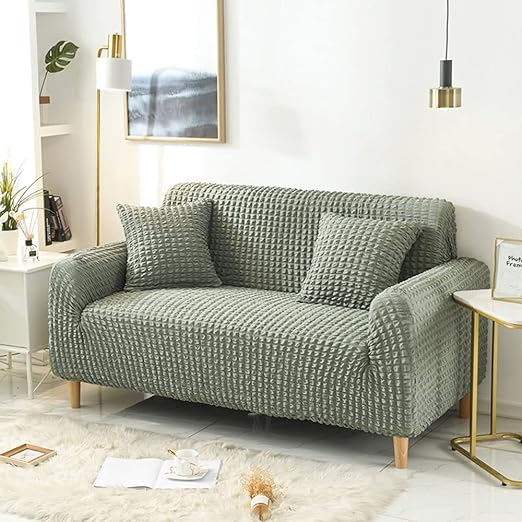 Stretchable Fitted Turkish Bubble Sofa Cover Gray