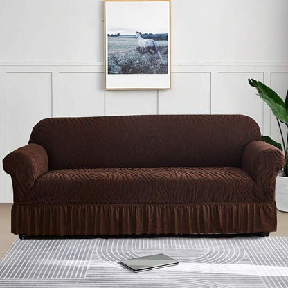 Velvet Stuff Zebra Style Premium Sofa Cover - Brown