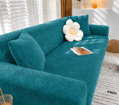 Royal Wave Sofa Cover - Dark Brown
