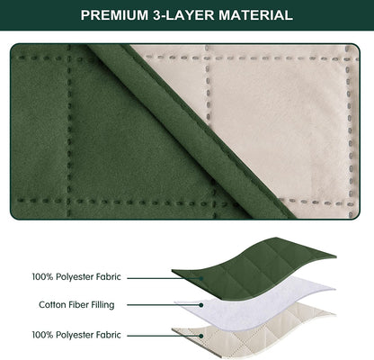 Quilted Cushion Cover Square 16✘16 Inches - Green