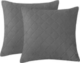 Quilted Cushion Cover Square 16✘16 Inches - Grey