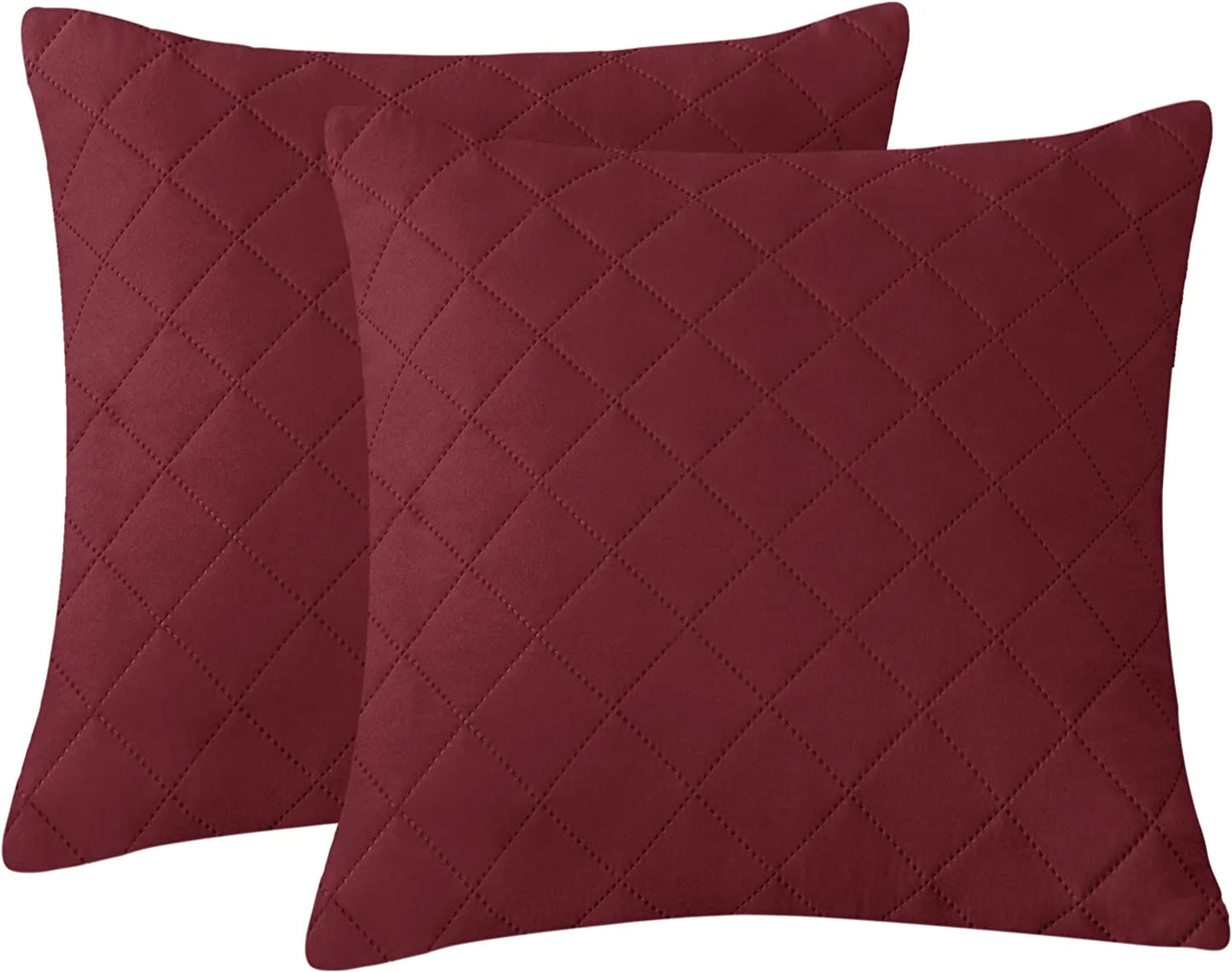 Quilted Cushion Cover Square 16✘16 Inches - Maroon