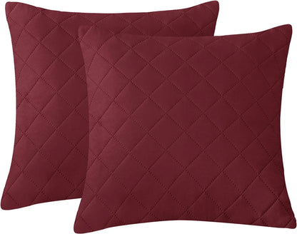 Quilted Cushion Cover Square 16✘16 Inches - Maroon
