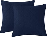 Quilted Cushion Cover Square 16✘16 Inches - Navy Blue