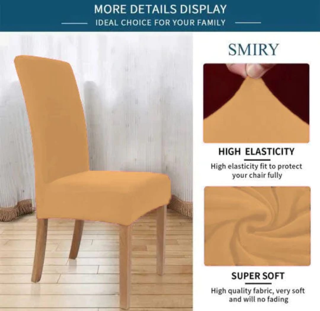 Imported Mash Fitted  Chair Cover  Golden