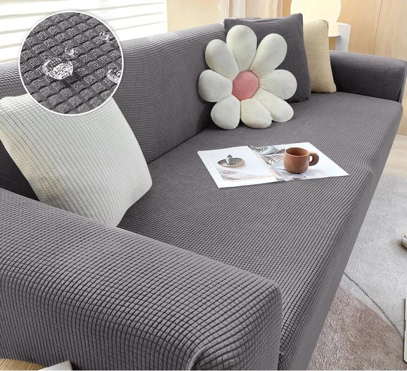 Original Turkish Fitted Sofa Cover Gray New Velvet