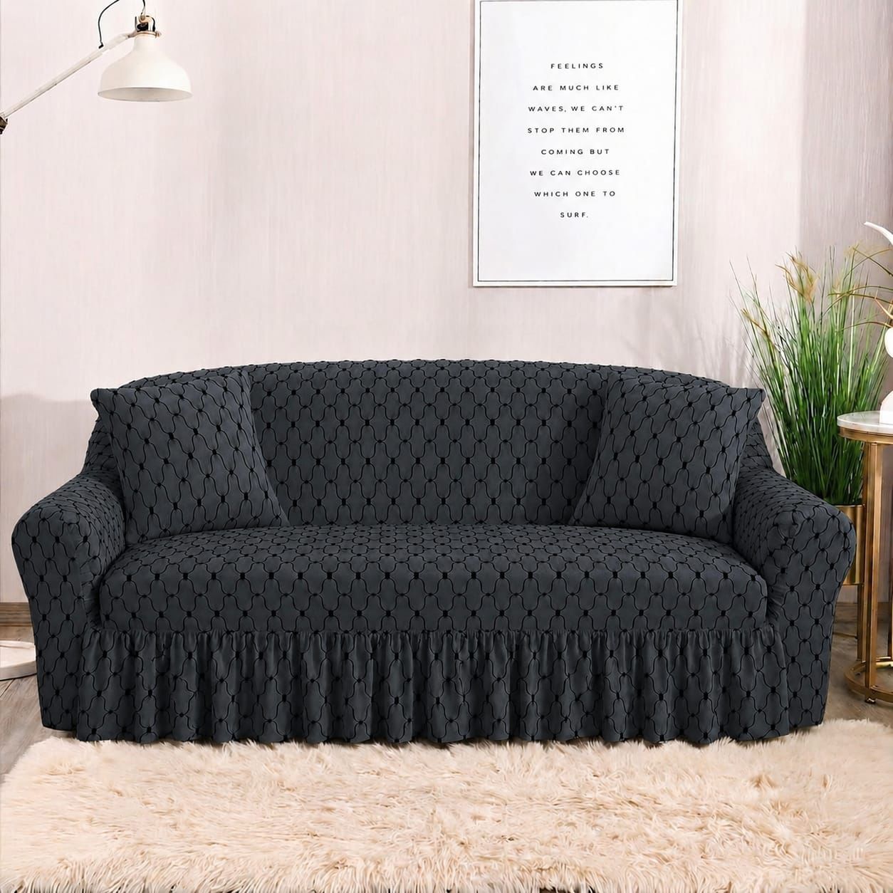 Butterfly Sofa Cover - Dark Gray