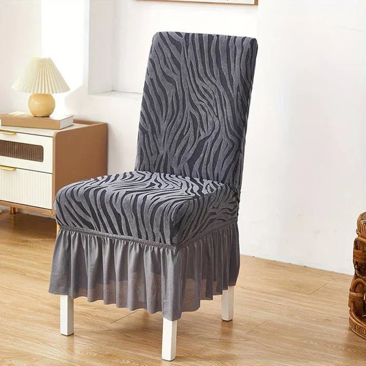 Premium Zabra Velvet Chair Cover Gray